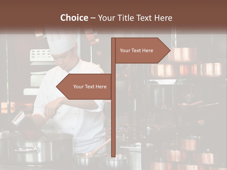 A Man In A Chef's Hat Is Cooking In A Kitchen PowerPoint Template