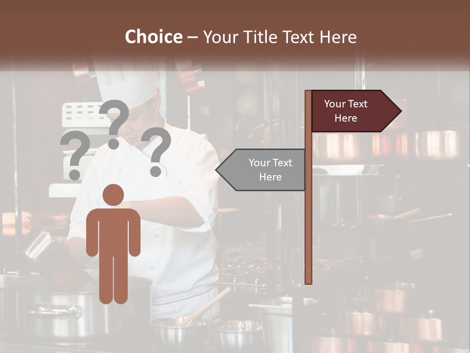 A Man In A Chef's Hat Is Cooking In A Kitchen PowerPoint Template