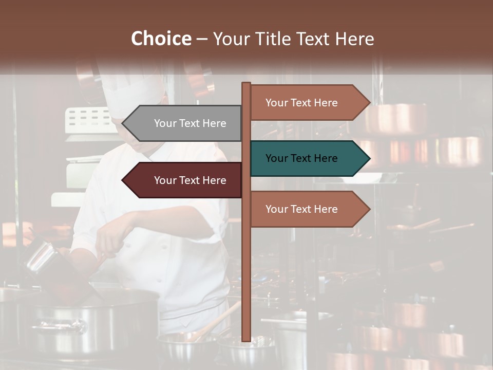 A Man In A Chef's Hat Is Cooking In A Kitchen PowerPoint Template