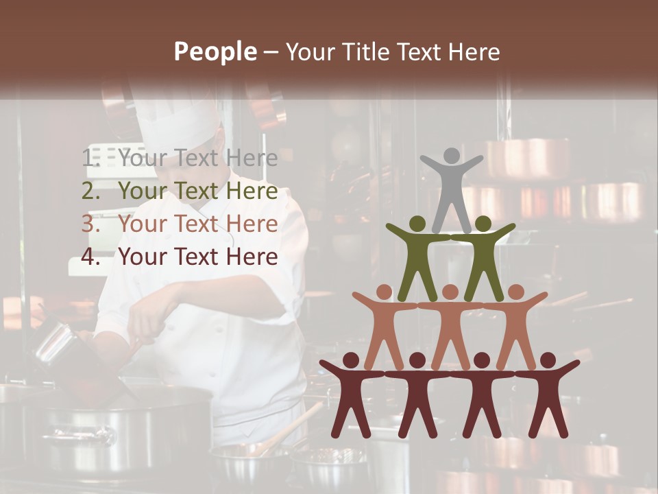 A Man In A Chef's Hat Is Cooking In A Kitchen PowerPoint Template