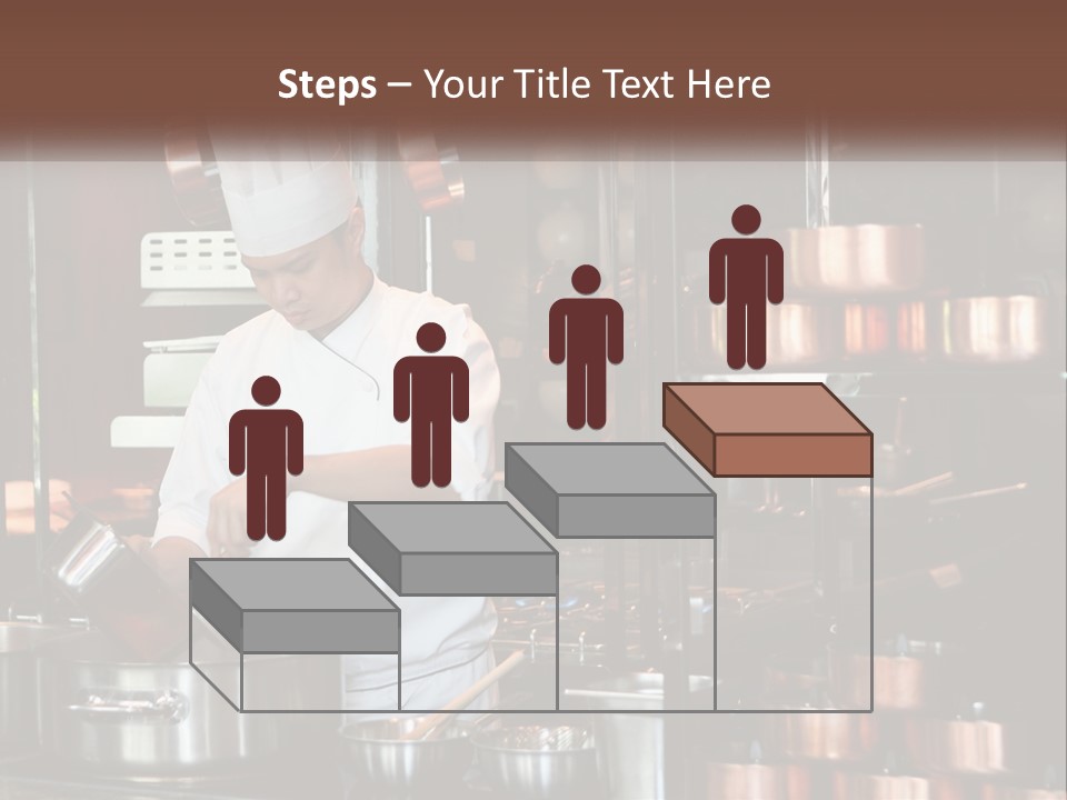 A Man In A Chef's Hat Is Cooking In A Kitchen PowerPoint Template