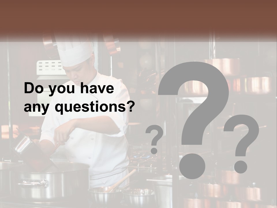 A Man In A Chef's Hat Is Cooking In A Kitchen PowerPoint Template