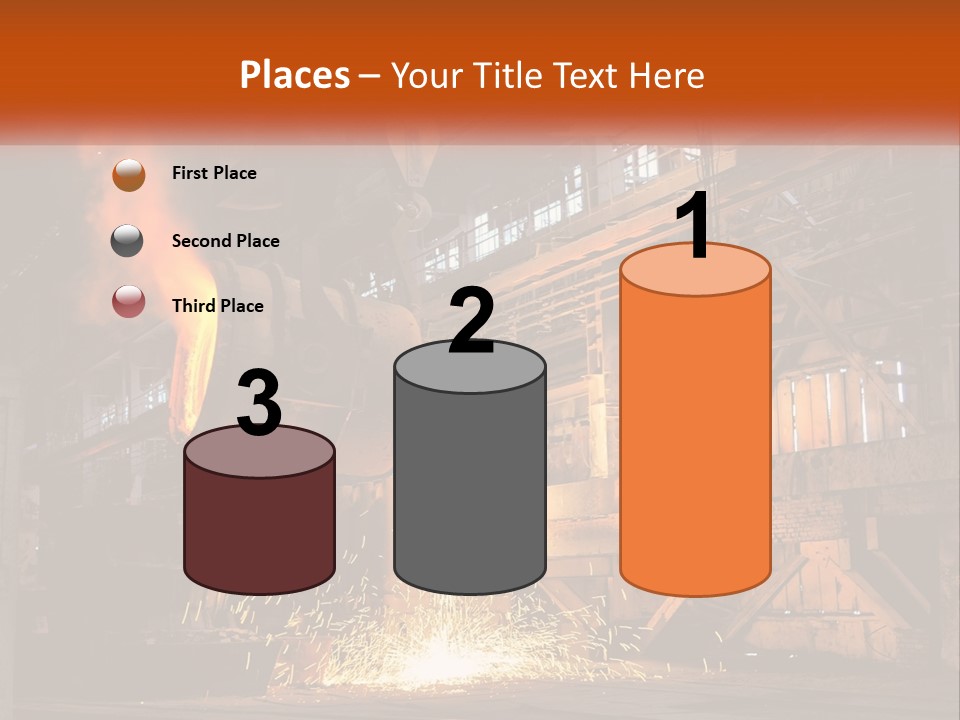 A Large Steel Plant With A Lot Of Steel Pouring Out Of It PowerPoint Template