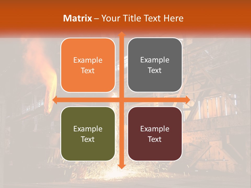 A Large Steel Plant With A Lot Of Steel Pouring Out Of It PowerPoint Template