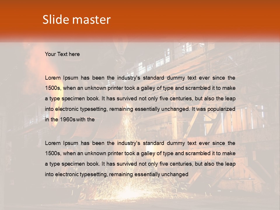 A Large Steel Plant With A Lot Of Steel Pouring Out Of It PowerPoint Template