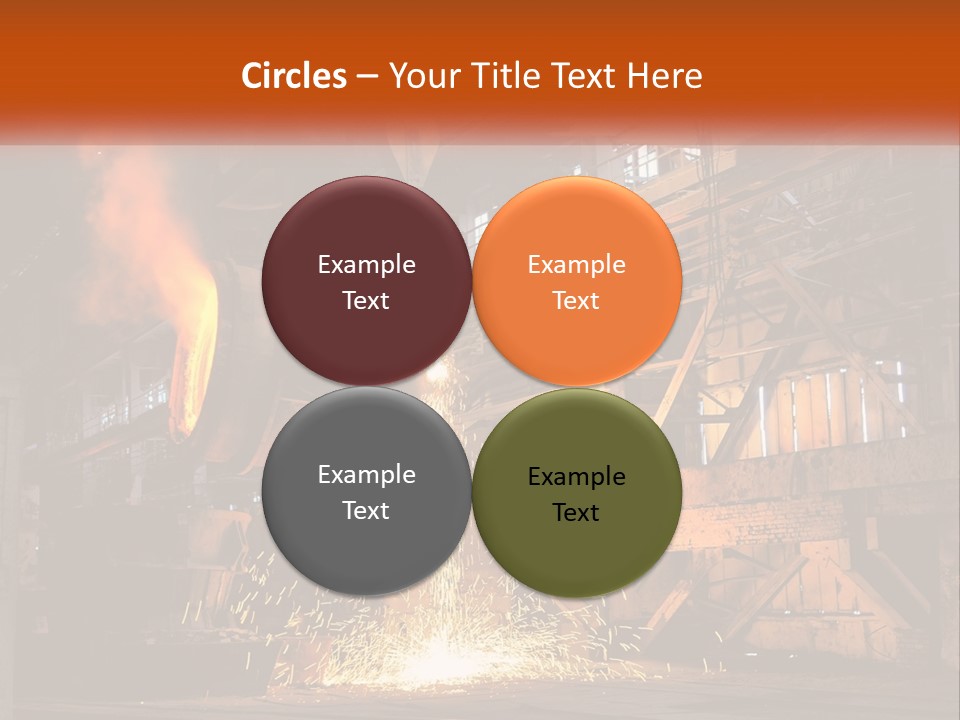 A Large Steel Plant With A Lot Of Steel Pouring Out Of It PowerPoint Template