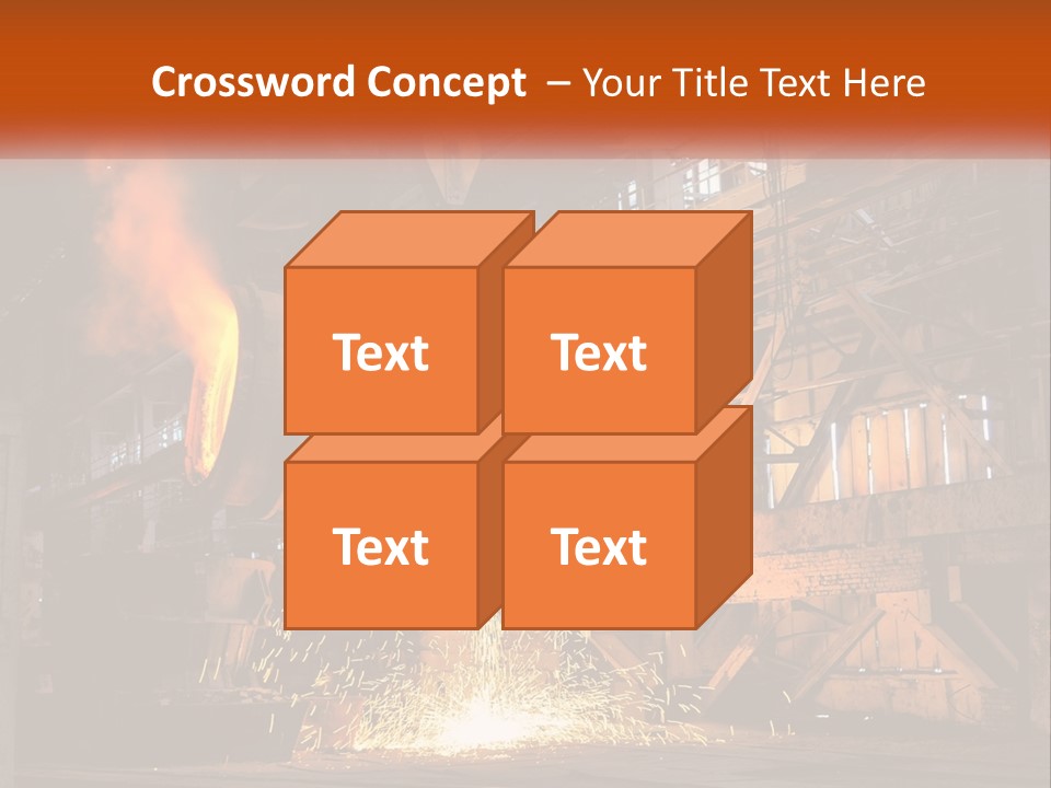 A Large Steel Plant With A Lot Of Steel Pouring Out Of It PowerPoint Template