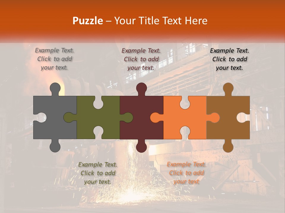 A Large Steel Plant With A Lot Of Steel Pouring Out Of It PowerPoint Template