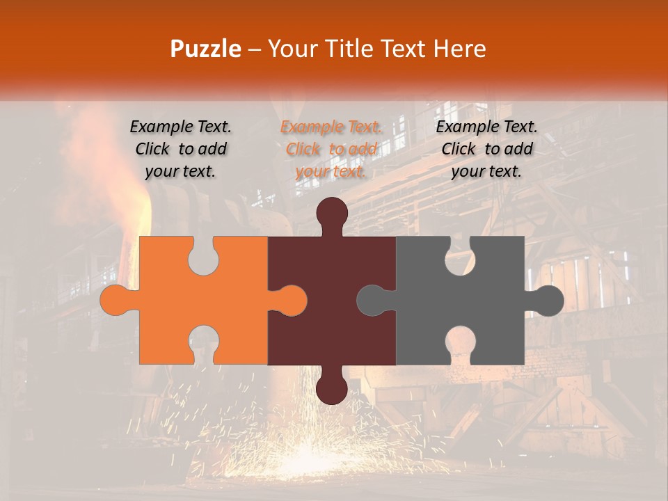 A Large Steel Plant With A Lot Of Steel Pouring Out Of It PowerPoint Template