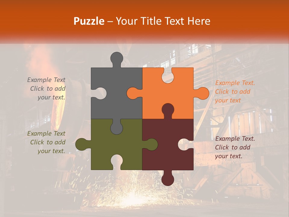 A Large Steel Plant With A Lot Of Steel Pouring Out Of It PowerPoint Template