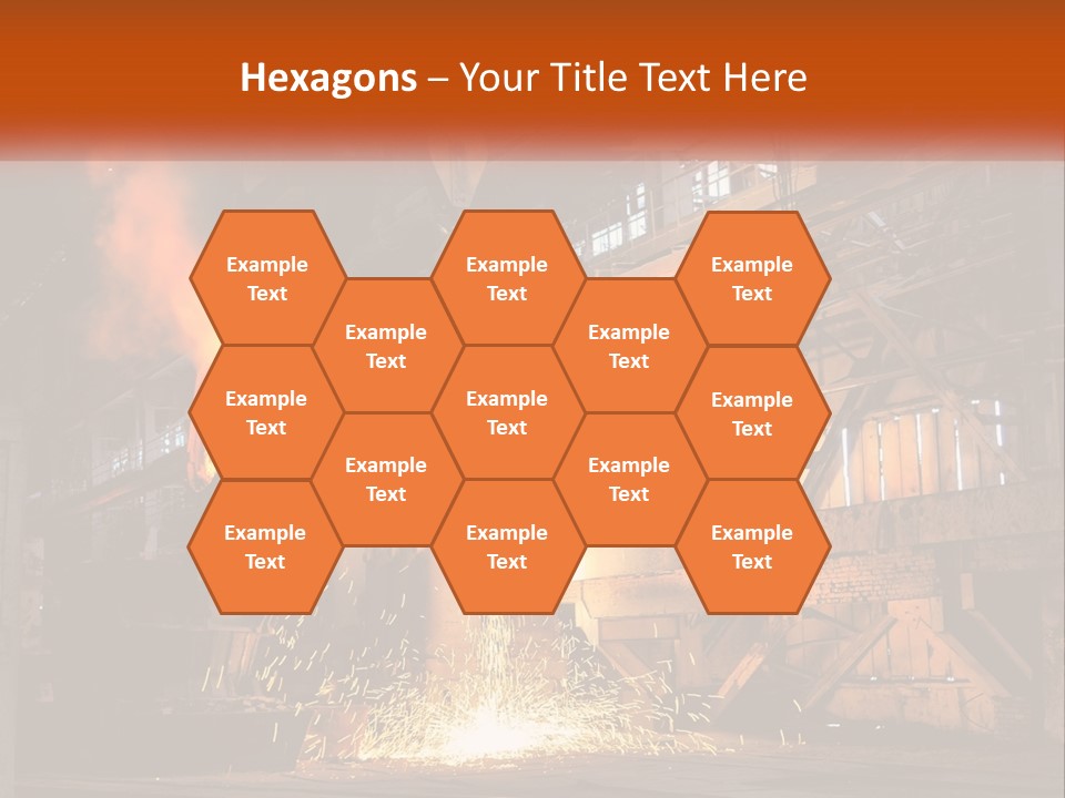 A Large Steel Plant With A Lot Of Steel Pouring Out Of It PowerPoint Template