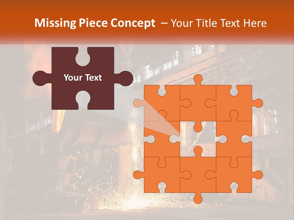 A Large Steel Plant With A Lot Of Steel Pouring Out Of It PowerPoint Template