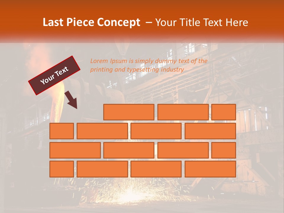 A Large Steel Plant With A Lot Of Steel Pouring Out Of It PowerPoint Template