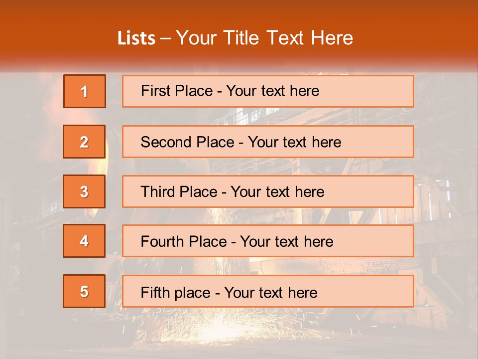 A Large Steel Plant With A Lot Of Steel Pouring Out Of It PowerPoint Template