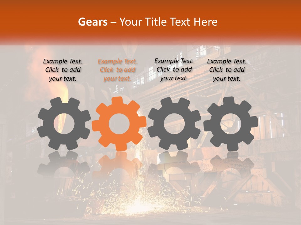 A Large Steel Plant With A Lot Of Steel Pouring Out Of It PowerPoint Template