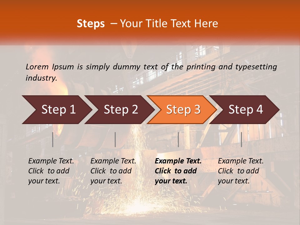 A Large Steel Plant With A Lot Of Steel Pouring Out Of It PowerPoint Template