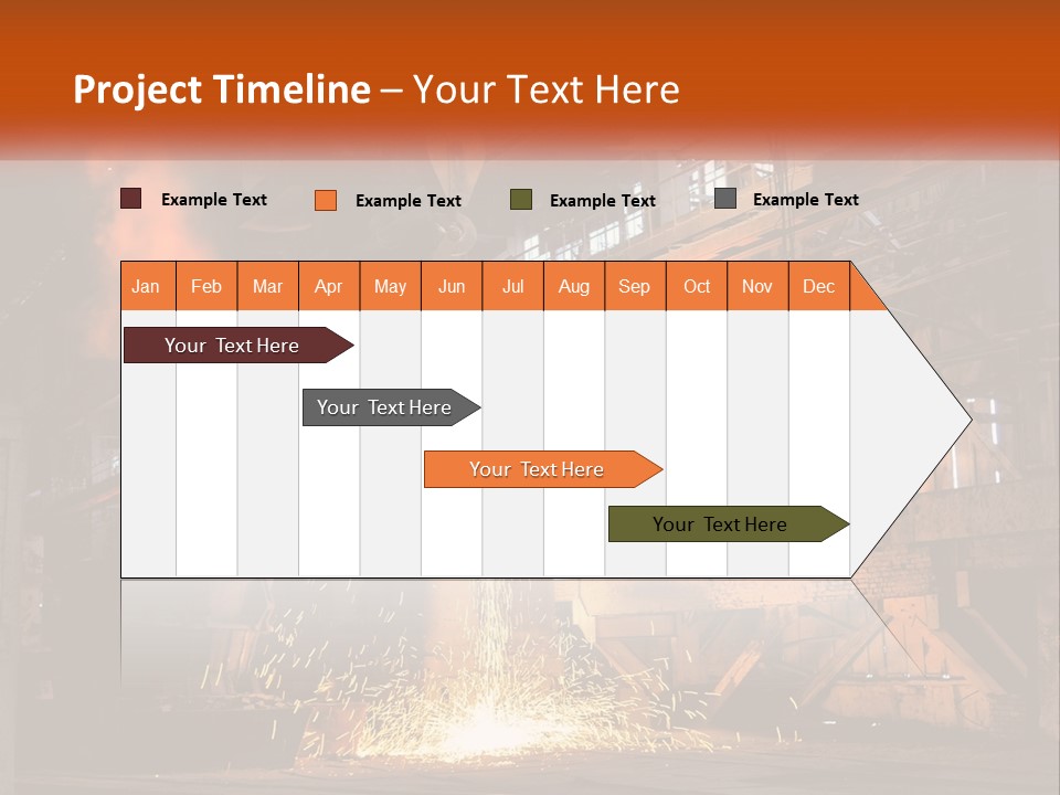 A Large Steel Plant With A Lot Of Steel Pouring Out Of It PowerPoint Template