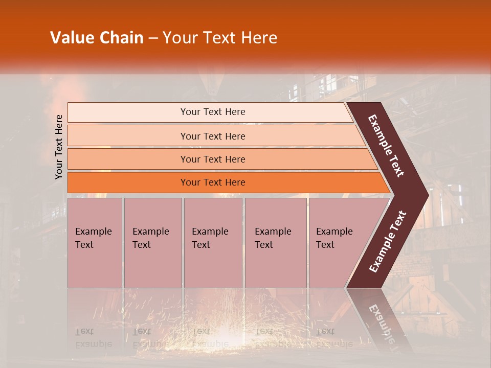 A Large Steel Plant With A Lot Of Steel Pouring Out Of It PowerPoint Template