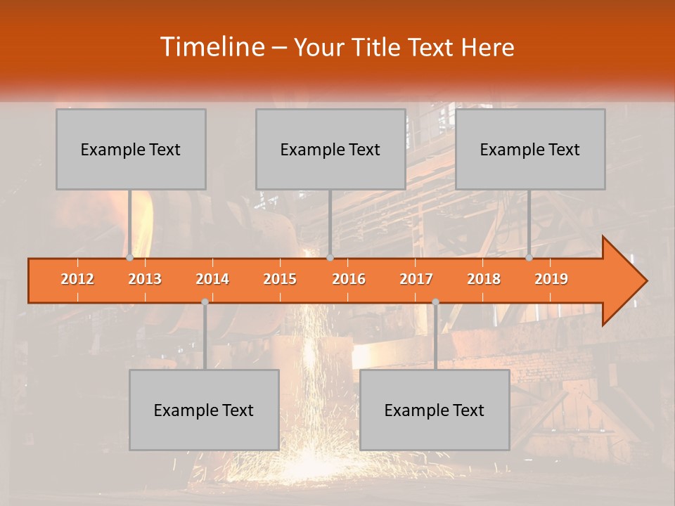 A Large Steel Plant With A Lot Of Steel Pouring Out Of It PowerPoint Template
