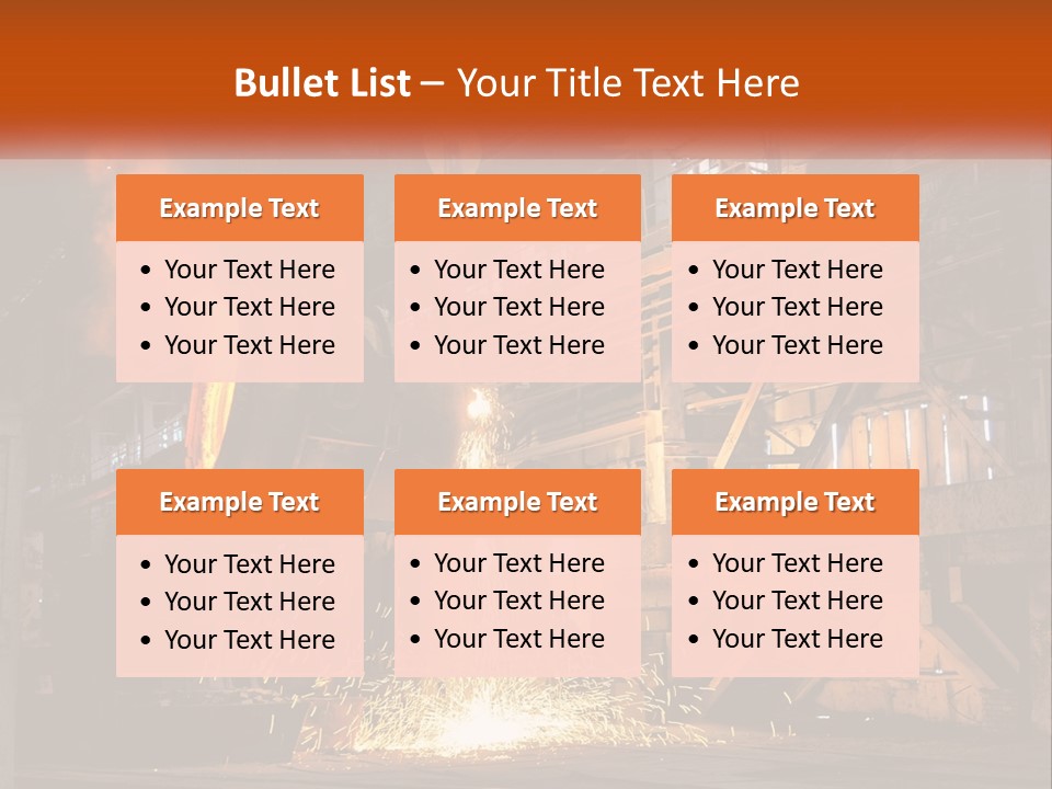 A Large Steel Plant With A Lot Of Steel Pouring Out Of It PowerPoint Template