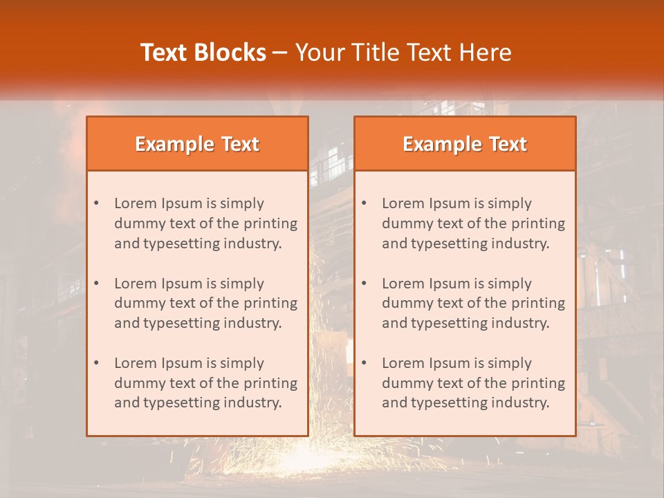 A Large Steel Plant With A Lot Of Steel Pouring Out Of It PowerPoint Template