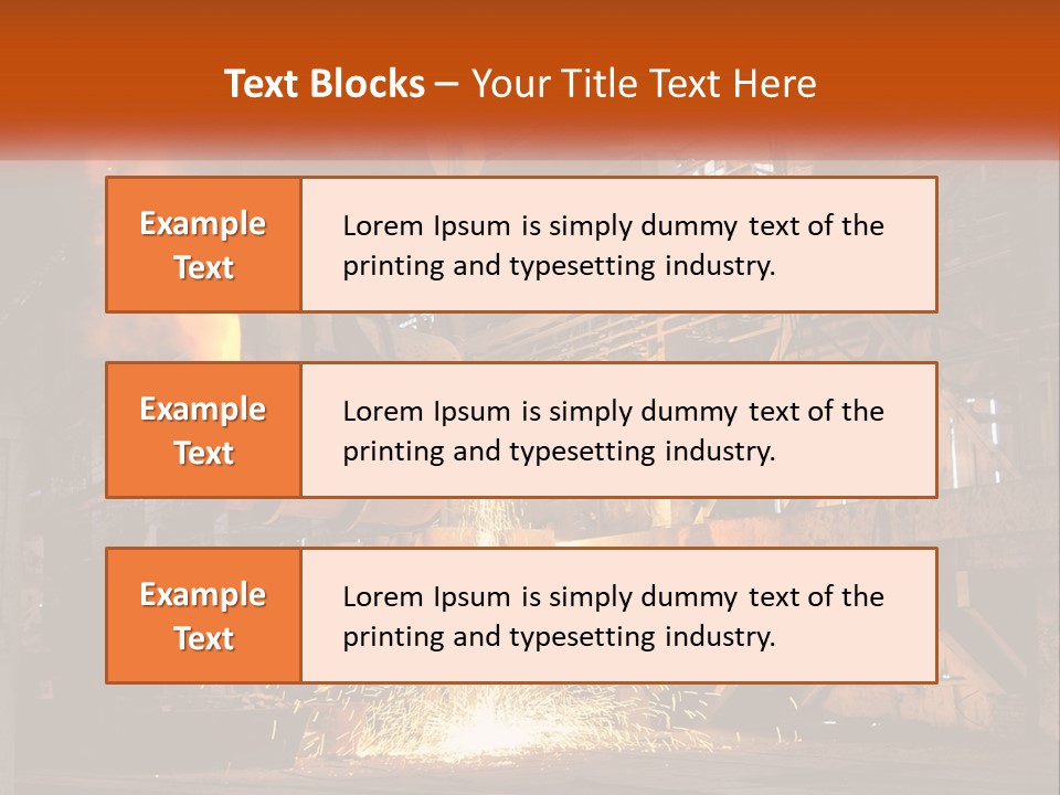 A Large Steel Plant With A Lot Of Steel Pouring Out Of It PowerPoint Template