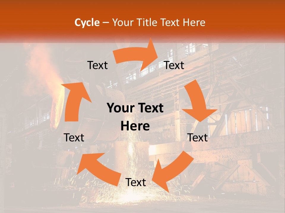 A Large Steel Plant With A Lot Of Steel Pouring Out Of It PowerPoint Template
