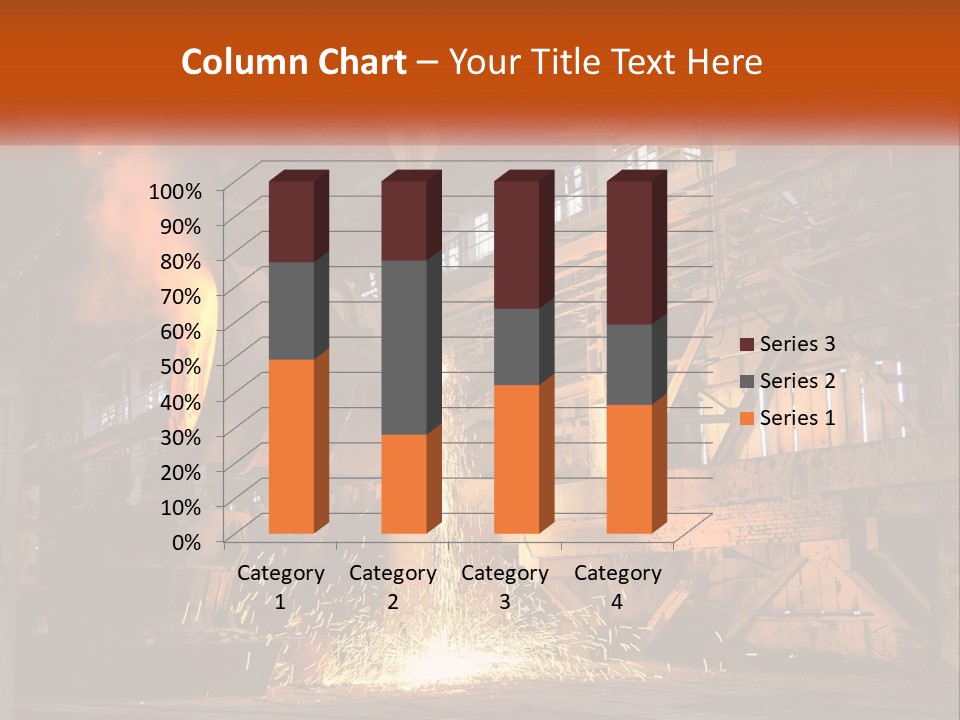 A Large Steel Plant With A Lot Of Steel Pouring Out Of It PowerPoint Template