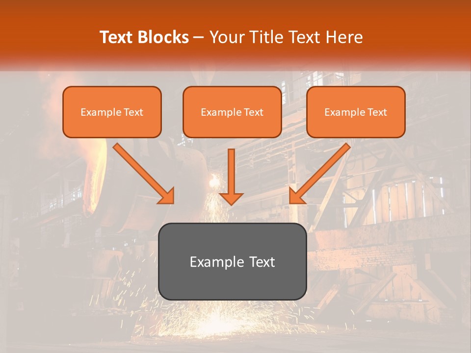 A Large Steel Plant With A Lot Of Steel Pouring Out Of It PowerPoint Template