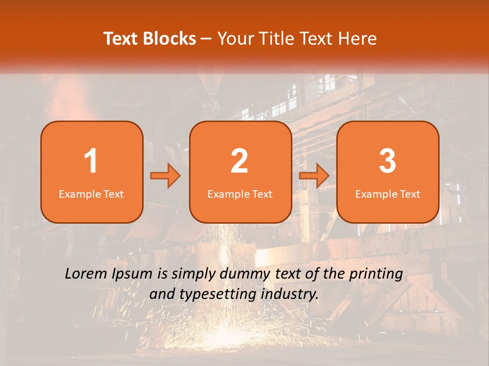 A Large Steel Plant With A Lot Of Steel Pouring Out Of It PowerPoint Template