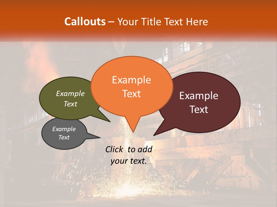 A Large Steel Plant With A Lot Of Steel Pouring Out Of It PowerPoint Template