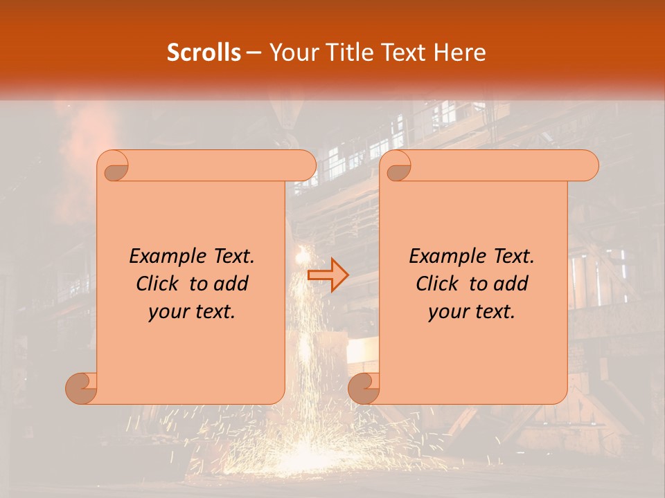 A Large Steel Plant With A Lot Of Steel Pouring Out Of It PowerPoint Template