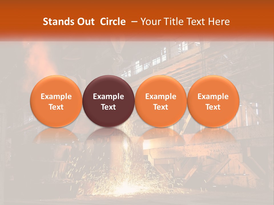 A Large Steel Plant With A Lot Of Steel Pouring Out Of It PowerPoint Template