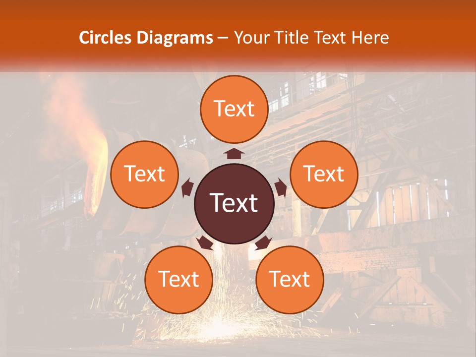 A Large Steel Plant With A Lot Of Steel Pouring Out Of It PowerPoint Template