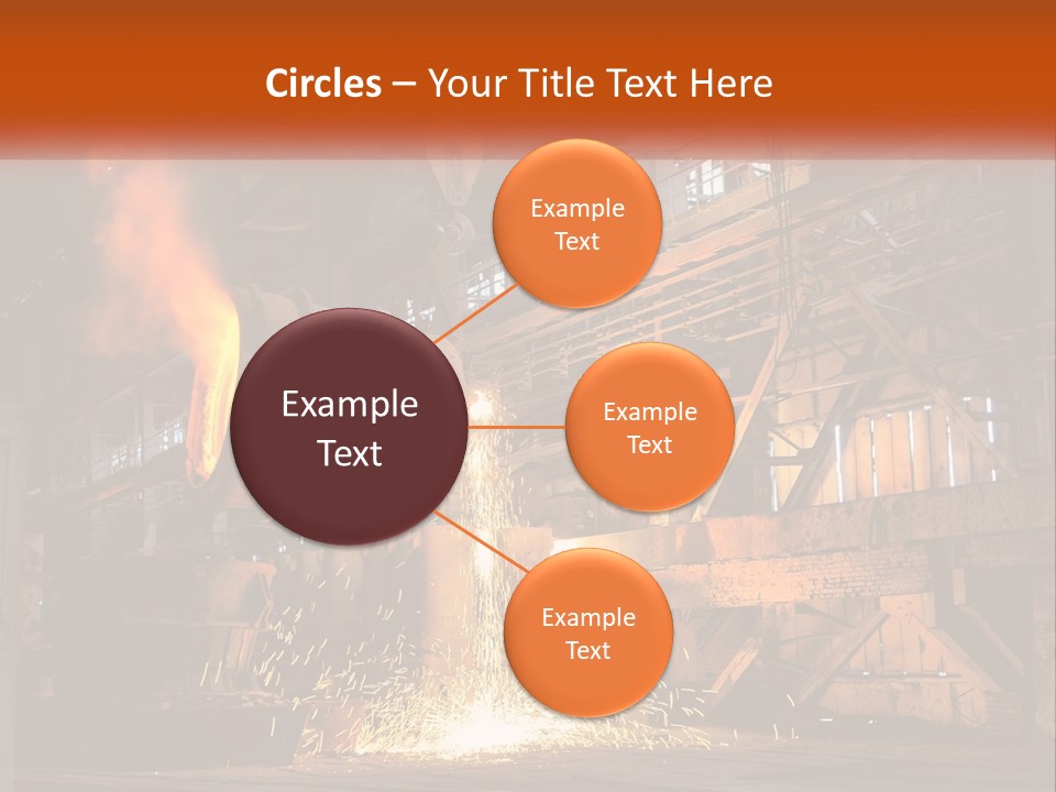 A Large Steel Plant With A Lot Of Steel Pouring Out Of It PowerPoint Template