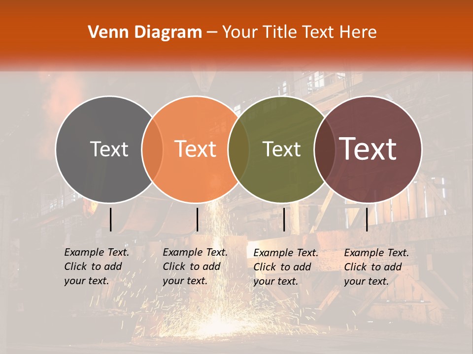 A Large Steel Plant With A Lot Of Steel Pouring Out Of It PowerPoint Template