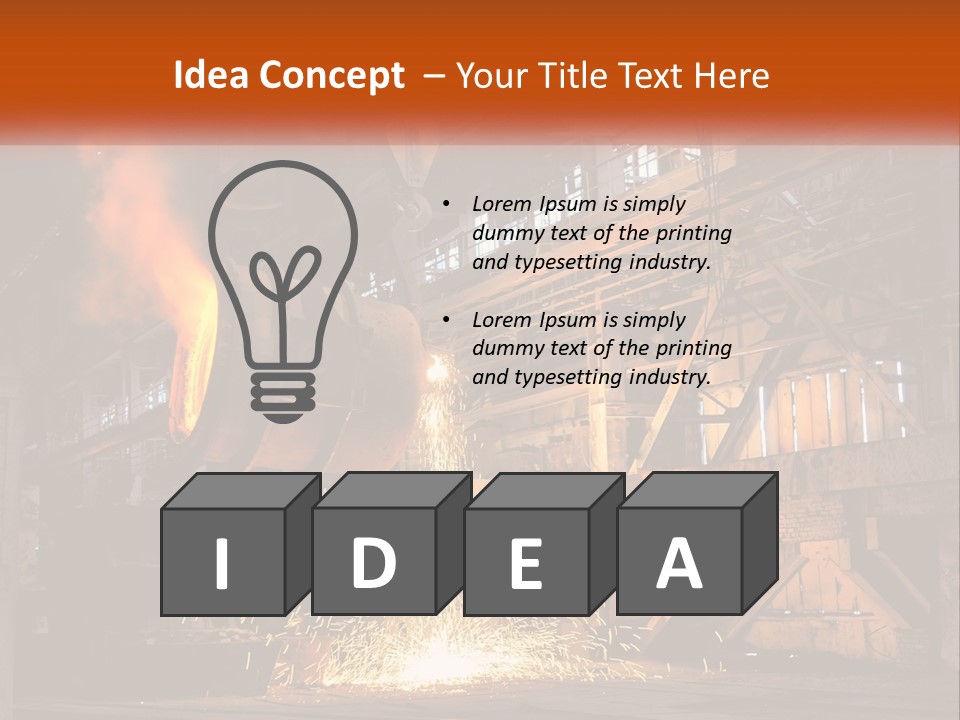 A Large Steel Plant With A Lot Of Steel Pouring Out Of It PowerPoint Template