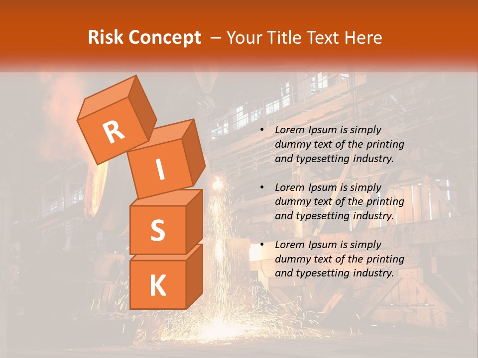 A Large Steel Plant With A Lot Of Steel Pouring Out Of It PowerPoint Template