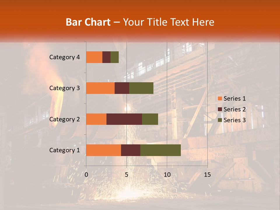 A Large Steel Plant With A Lot Of Steel Pouring Out Of It PowerPoint Template