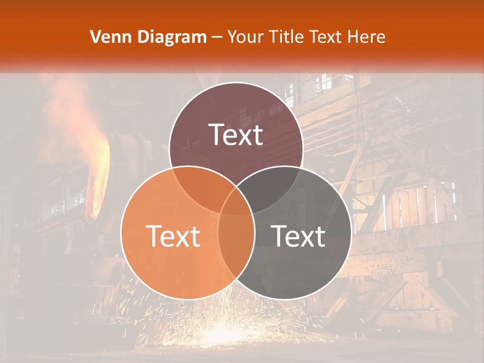A Large Steel Plant With A Lot Of Steel Pouring Out Of It PowerPoint Template