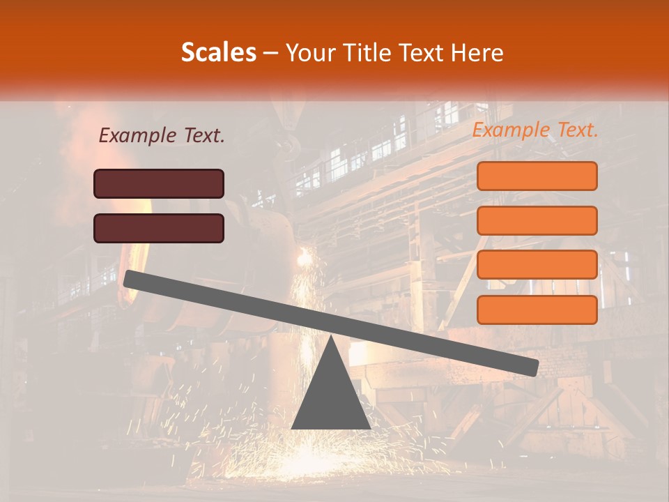 A Large Steel Plant With A Lot Of Steel Pouring Out Of It PowerPoint Template