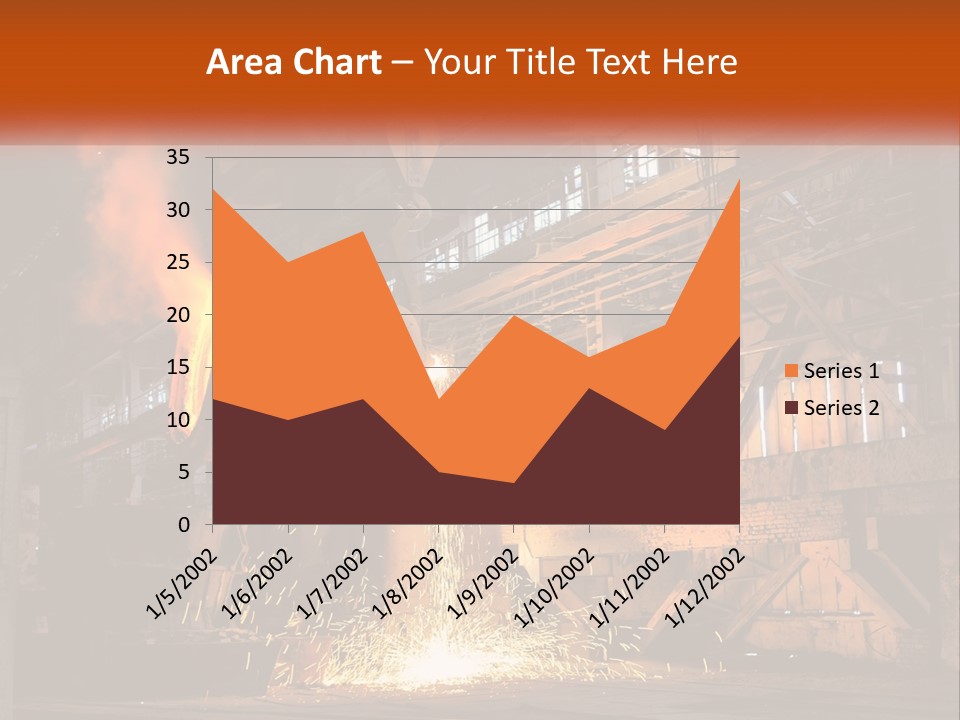A Large Steel Plant With A Lot Of Steel Pouring Out Of It PowerPoint Template