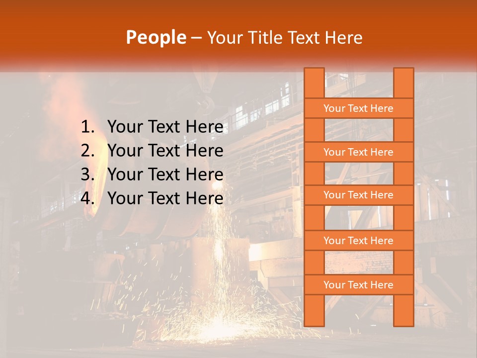 A Large Steel Plant With A Lot Of Steel Pouring Out Of It PowerPoint Template
