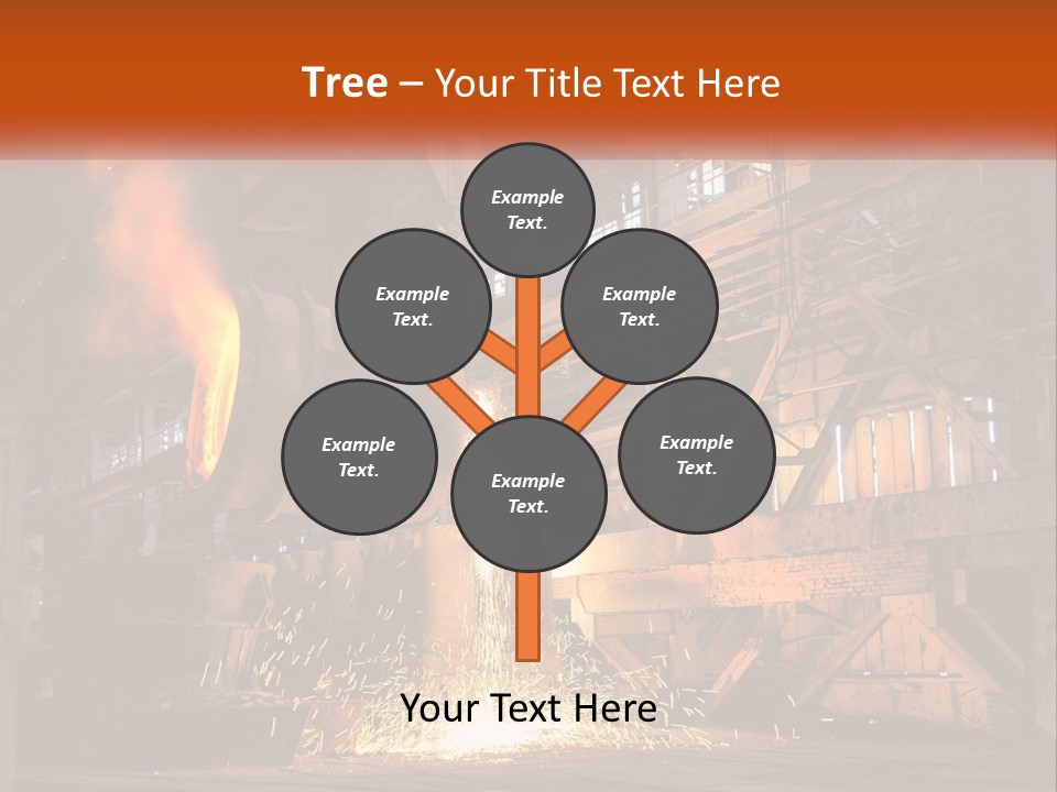 A Large Steel Plant With A Lot Of Steel Pouring Out Of It PowerPoint Template