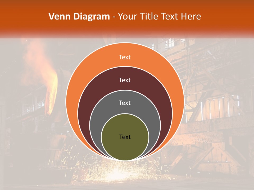 A Large Steel Plant With A Lot Of Steel Pouring Out Of It PowerPoint Template