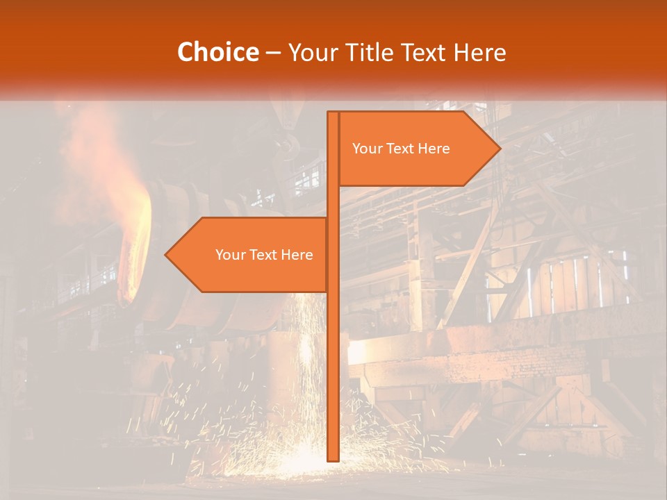 A Large Steel Plant With A Lot Of Steel Pouring Out Of It PowerPoint Template