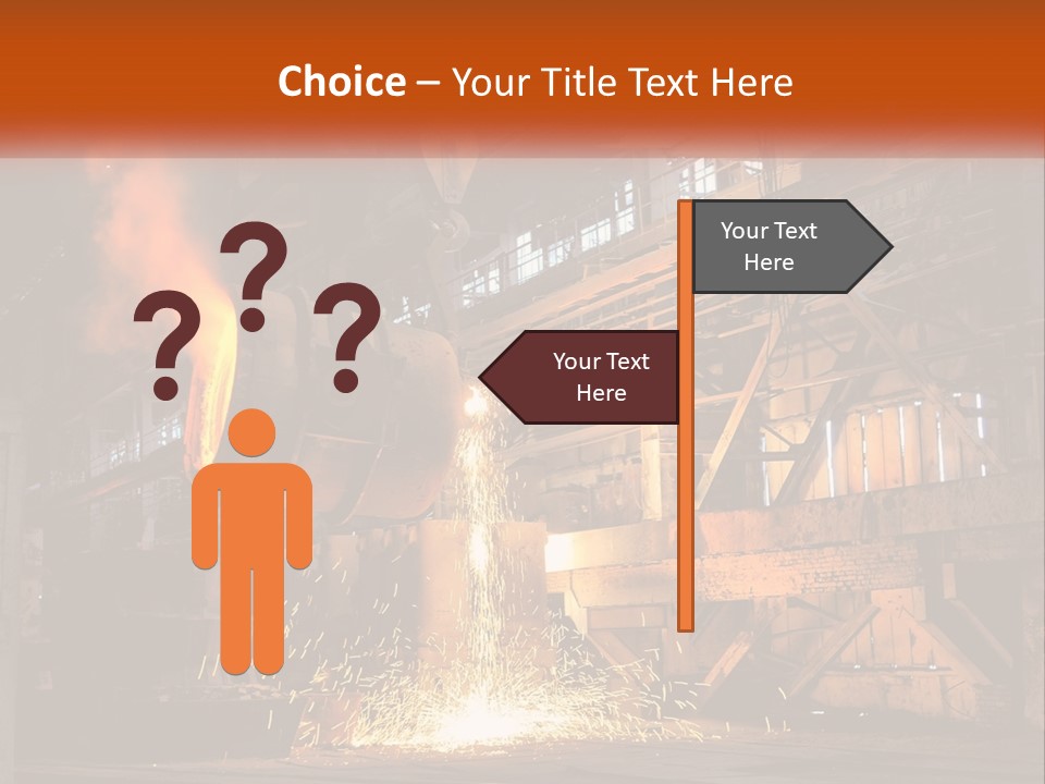 A Large Steel Plant With A Lot Of Steel Pouring Out Of It PowerPoint Template