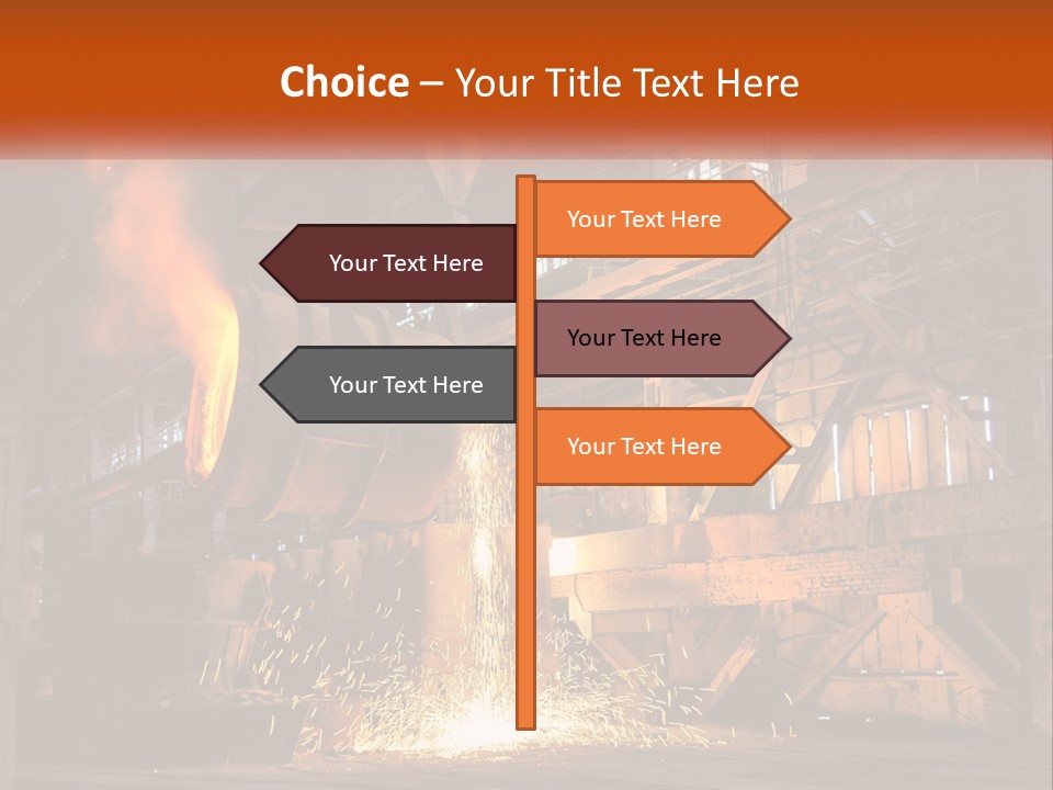 A Large Steel Plant With A Lot Of Steel Pouring Out Of It PowerPoint Template