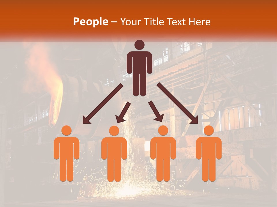 A Large Steel Plant With A Lot Of Steel Pouring Out Of It PowerPoint Template