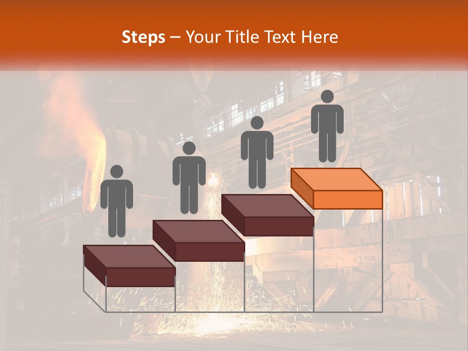 A Large Steel Plant With A Lot Of Steel Pouring Out Of It PowerPoint Template
